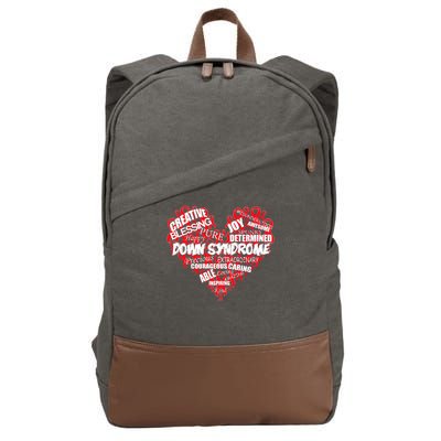 Down Syndrome Awareness Heart Cotton Canvas Backpack