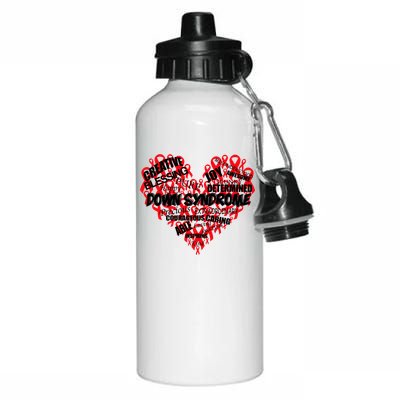 Down Syndrome Awareness Heart Aluminum Water Bottle