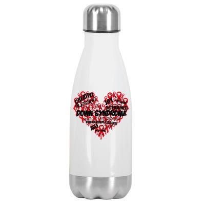 Down Syndrome Awareness Heart Stainless Steel Insulated Water Bottle