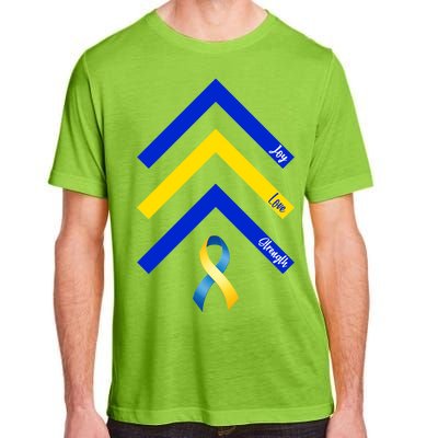 Down Syndrome Awareness Joy Love Strength  Adult ChromaSoft Performance T-Shirt