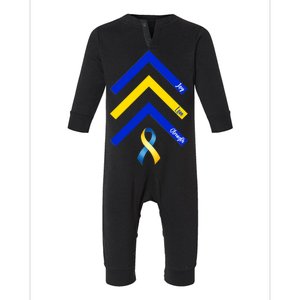 Down Syndrome Awareness Joy Love Strength  Infant Fleece One Piece