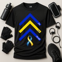 Down Syndrome Awareness Joy Love Strength  Performance Shirt