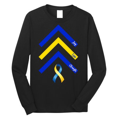 Down Syndrome Awareness Joy Love Strength  Long Sleeve Shirt