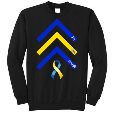 Down Syndrome Awareness Joy Love Strength  Sweatshirt