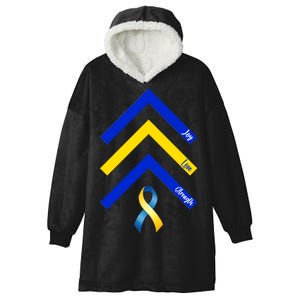 Down Syndrome Awareness Joy Love Strength  Hooded Wearable Blanket