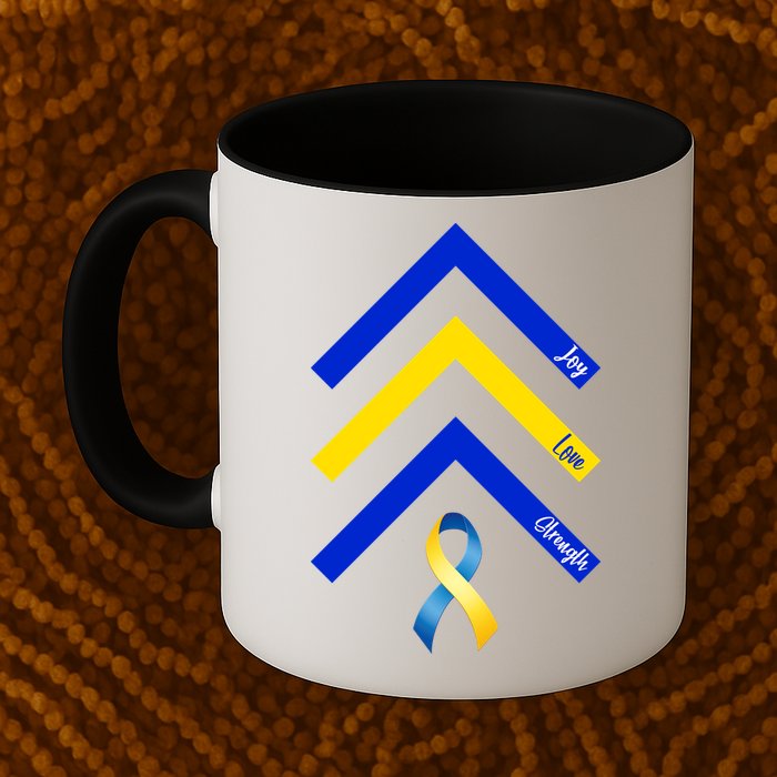 Down Syndrome Awareness Joy Love Strength  Mug