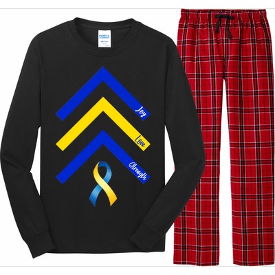 Down Syndrome Awareness Joy Love Strength  Long Sleeve Pajama Set