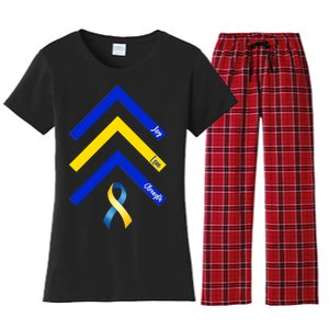 Down Syndrome Awareness Joy Love Strength  Women's Flannel Pajama Set