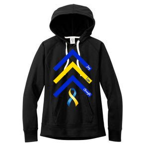 Down Syndrome Awareness Joy Love Strength  Women's Fleece Hoodie