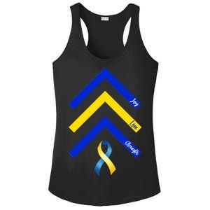 Down Syndrome Awareness Joy Love Strength  Ladies PosiCharge Competitor Racerback Tank