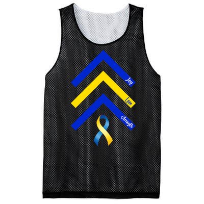 Down Syndrome Awareness Joy Love Strength  Mesh Reversible Basketball Jersey Tank