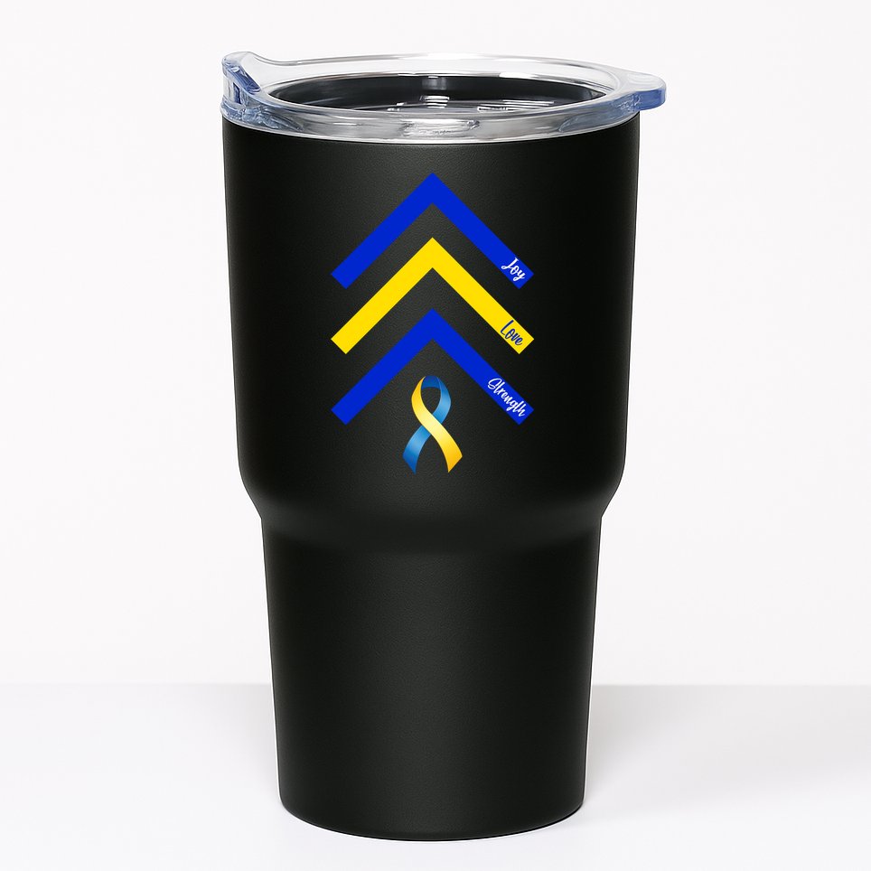 Down Syndrome Awareness Joy Love Strength  Tumbler