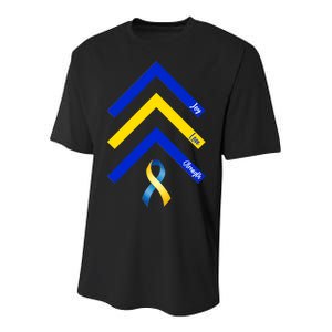 Down Syndrome Awareness Joy Love Strength  Youth Performance Sprint T-Shirt