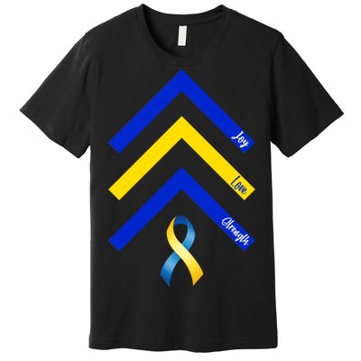 Down Syndrome Awareness Joy Love Strength  Premium T-Shirt