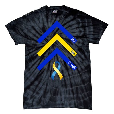 Down Syndrome Awareness Joy Love Strength  Tie-Dye T-Shirt