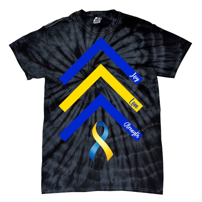 Down Syndrome Awareness Joy Love Strength  Tie-Dye T-Shirt