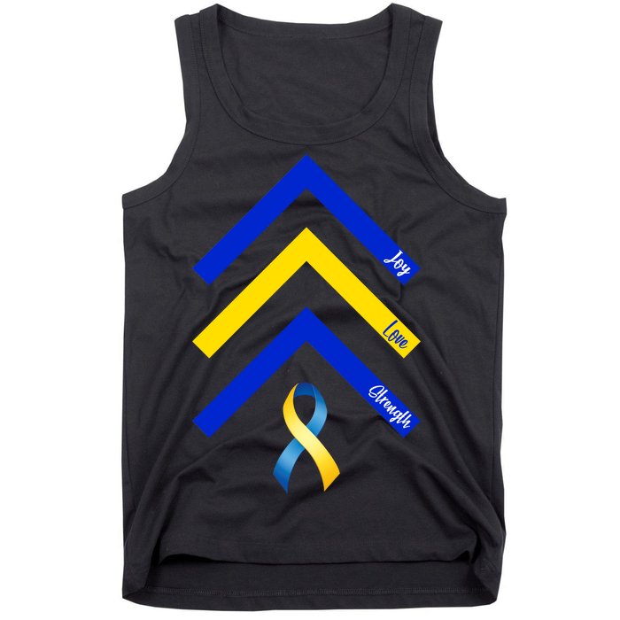 Down Syndrome Awareness Joy Love Strength  Tank Top