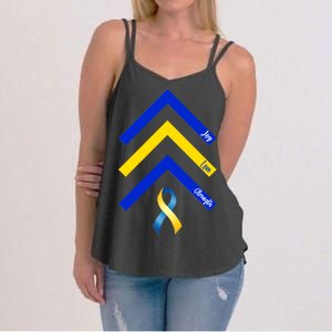 Down Syndrome Awareness Joy Love Strength  Women's Strappy Tank