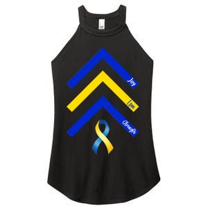 Down Syndrome Awareness Joy Love Strength  Women's Perfect Tri Rocker Tank