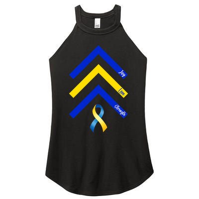 Down Syndrome Awareness Joy Love Strength  Women's Perfect Tri Rocker Tank