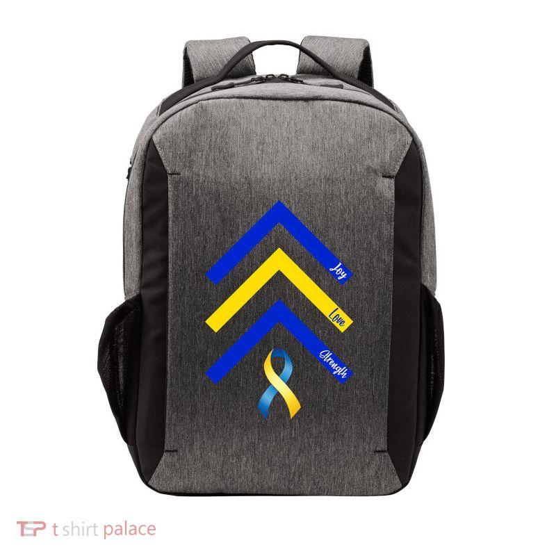 Down Syndrome Awareness Joy Love Strength  Vector Backpack