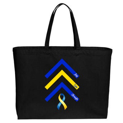 Down Syndrome Awareness Joy Love Strength  Cotton Canvas Jumbo Tote