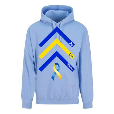 Down Syndrome Awareness Joy Love Strength  Unisex Surf Hoodie