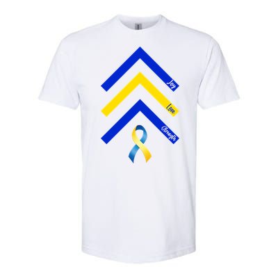 Down Syndrome Awareness Joy Love Strength  Softstyle® CVC T-Shirt