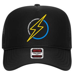 Down Syndrome Awareness Lightning Bolt High Crown Mesh Back Trucker Hat