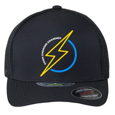 Down Syndrome Awareness Lightning Bolt Flexfit Unipanel Trucker Cap