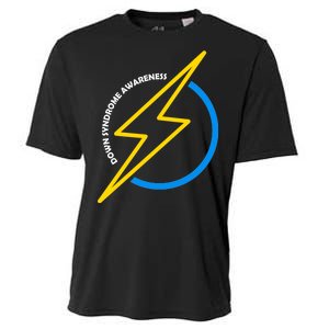 Down Syndrome Awareness Lightning Bolt Cooling Performance Crew T-Shirt