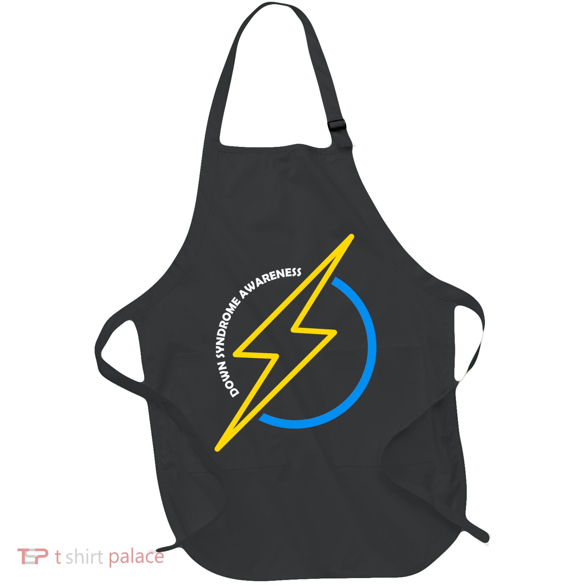 Down Syndrome Awareness Lightning Bolt Full-Length Apron With Pockets