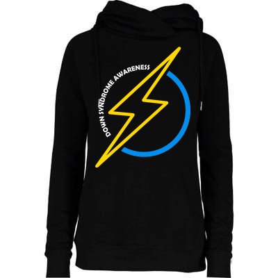 Down Syndrome Awareness Lightning Bolt Womens Funnel Neck Pullover Hood