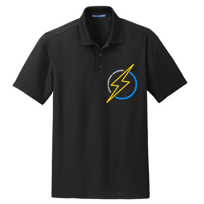 Down Syndrome Awareness Lightning Bolt Dry Zone Grid Polo