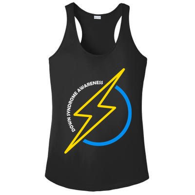 Down Syndrome Awareness Lightning Bolt Ladies PosiCharge Competitor Racerback Tank