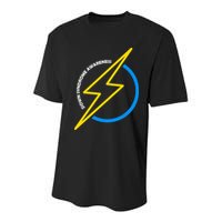 Down Syndrome Awareness Lightning Bolt Youth Performance Sprint T-Shirt