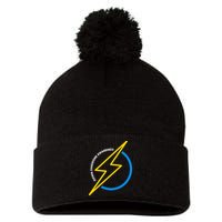 Down Syndrome Awareness Lightning Bolt Pom Pom 12in Knit Beanie