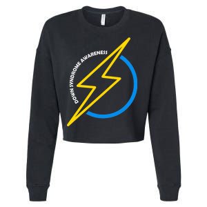 Down Syndrome Awareness Lightning Bolt Cropped Pullover Crew