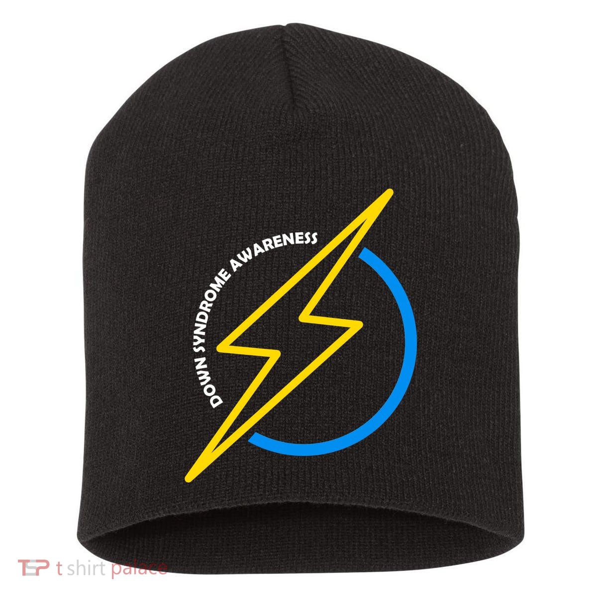Down Syndrome Awareness Lightning Bolt Short Acrylic Beanie
