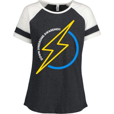 Down Syndrome Awareness Lightning Bolt Enza Ladies Jersey Colorblock Tee