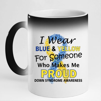 Down Syndrome Awareness Makes Me Proud 11oz Black Color Changing Mug