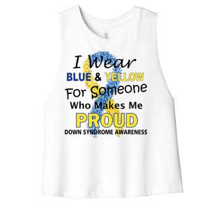 Down Syndrome Awareness Makes Me Proud Women's Racerback Cropped Tank