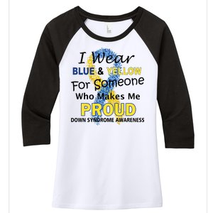 Down Syndrome Awareness Makes Me Proud Women's Tri-Blend 3/4-Sleeve Raglan Shirt