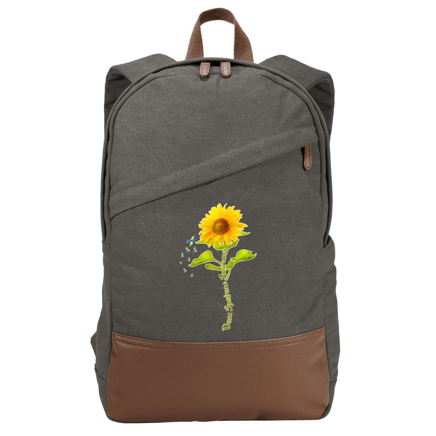Down Syndrome Awareness Sunflower Cotton Canvas Backpack