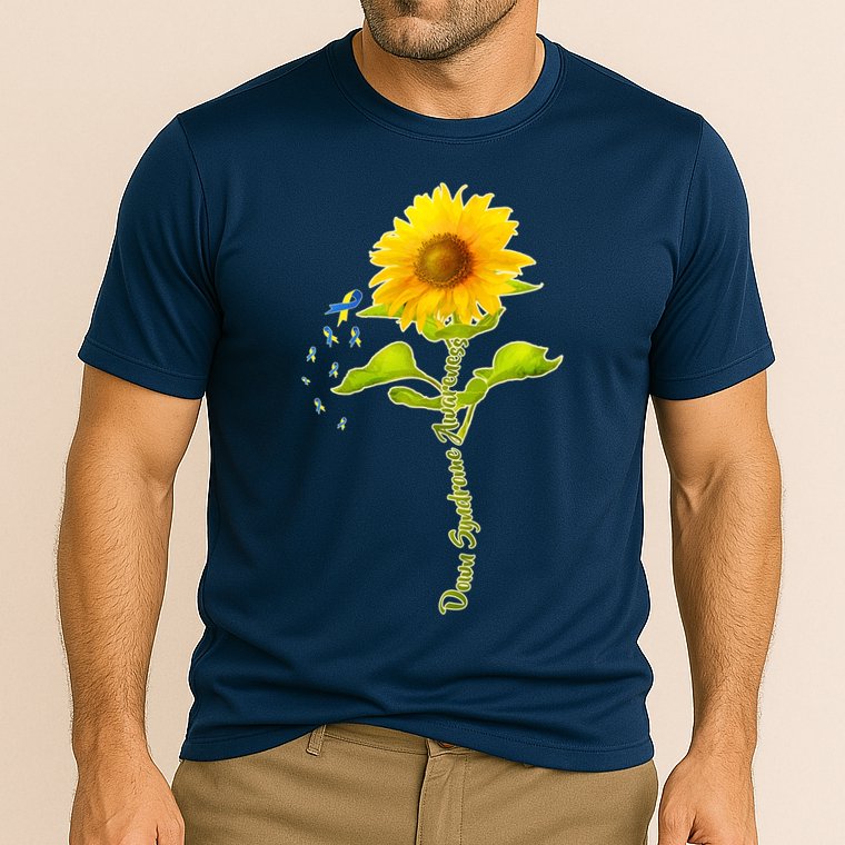 Down Syndrome Awareness Sunflower Cooling Performance Crew T-Shirt