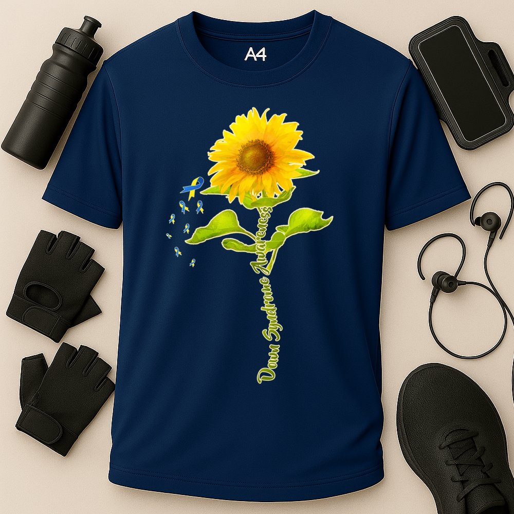 Down Syndrome Awareness Sunflower Cooling Performance Crew T-Shirt