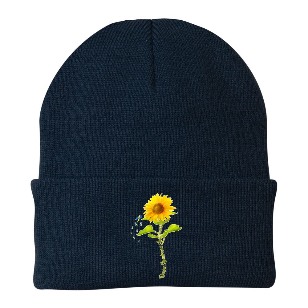 Down Syndrome Awareness Sunflower Beanie