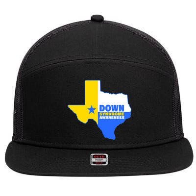 Down Syndrome Awareness Texas State 7 Panel Mesh Trucker Snapback Hat