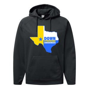 Down Syndrome Awareness Texas State Performance Fleece Hoodie