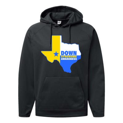 Down Syndrome Awareness Texas State Performance Fleece Hoodie